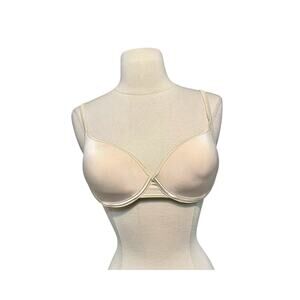 Vintage Vassarette Bra Size 36C Nude Satin Trim Underwire Lined 75-205